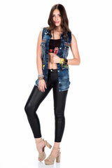 W1106 Camisa del oeste de las mujeres con cadenas brillantes