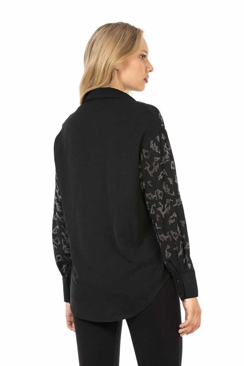 WH120 Camisa para mujeres con diamantes de imitación frescos