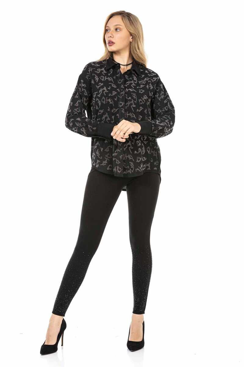 WH120 Camisa para mujeres con diamantes de imitación frescos