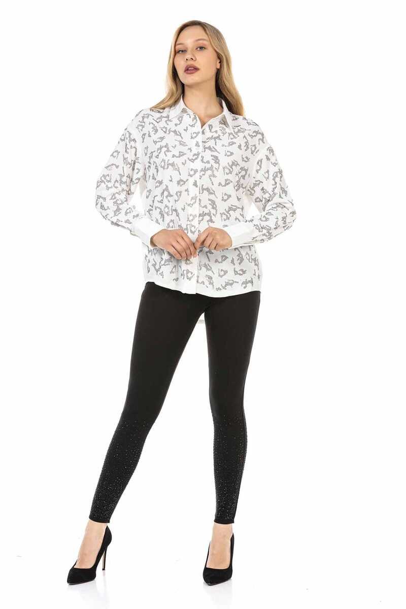 WH120 Camisa para mujeres con diamantes de imitación frescos
