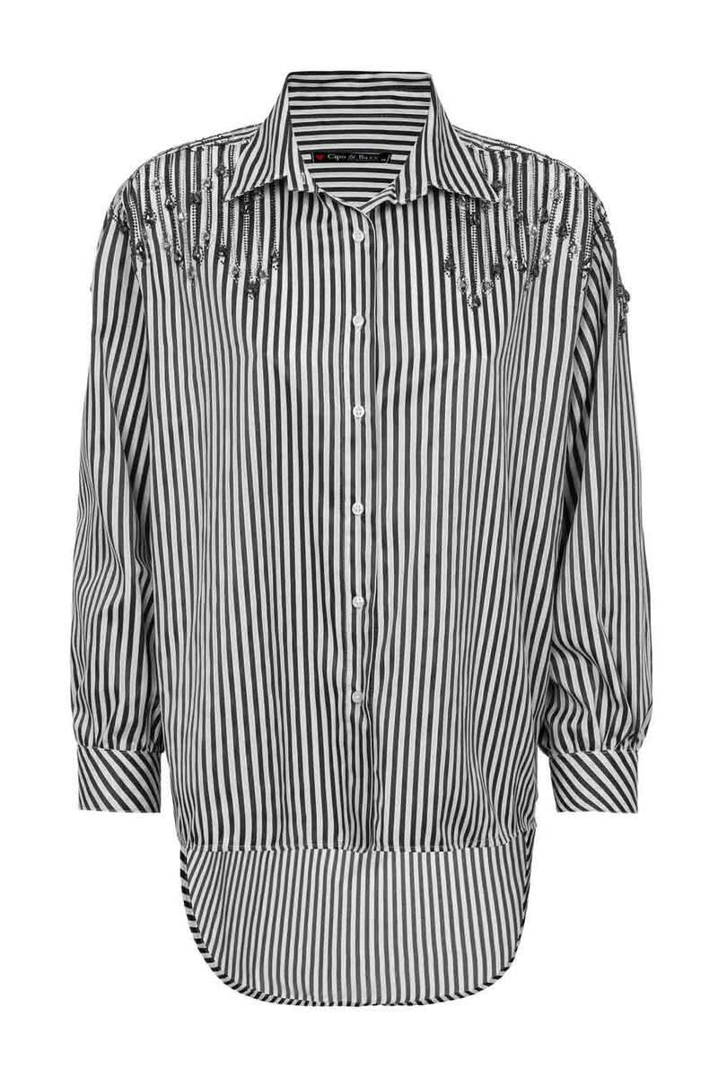 WH122 Camisa de mujer a rayas
