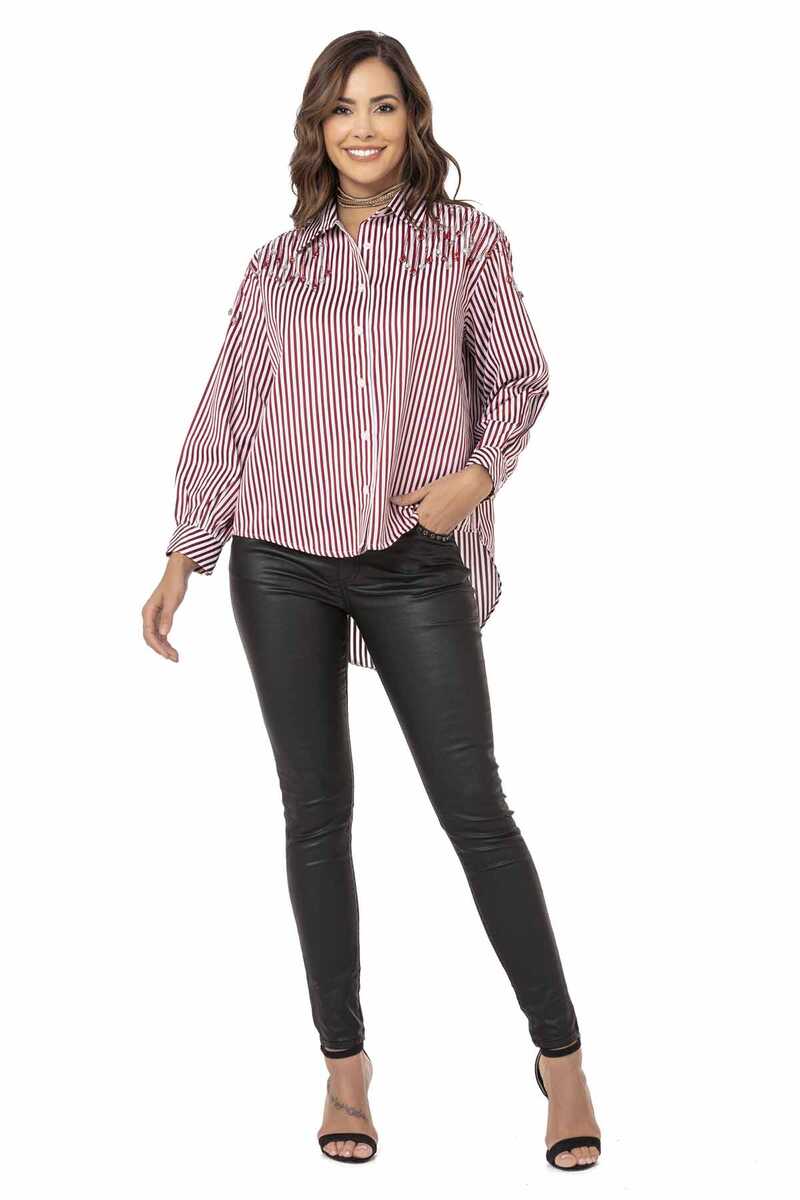 WH122 Camisa de mujer a rayas