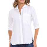 WH124 dameshemd met spleet en gerafelde details