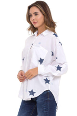WH127 Camisa Amplia con Estrellas para Mujer