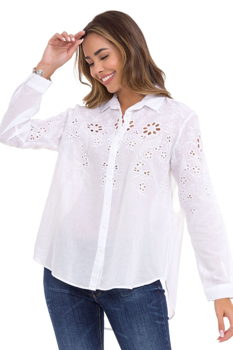 WH131 Chemise pour femmes avec des découpes élégantes