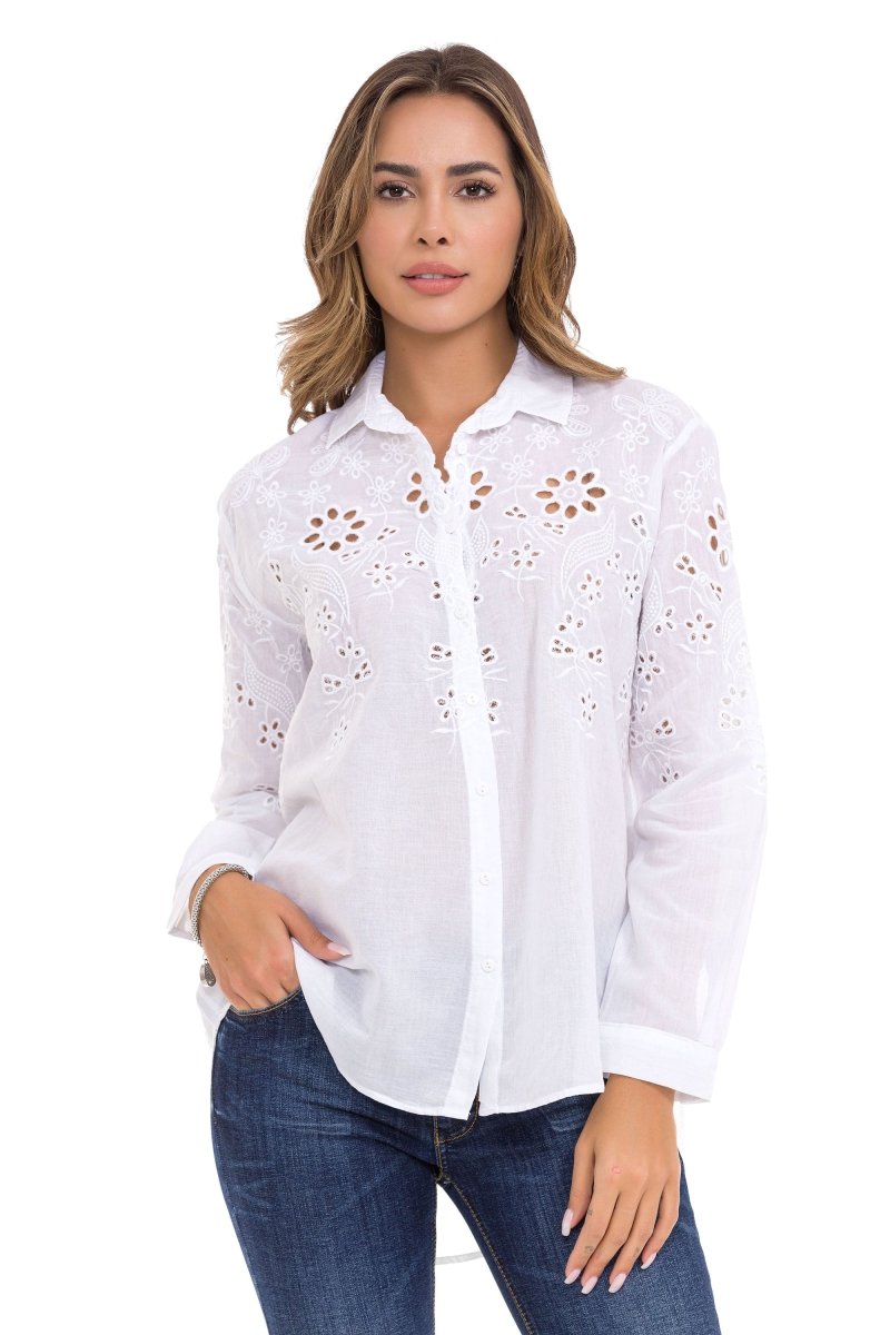 WH131 Chemise pour femmes avec des découpes élégantes