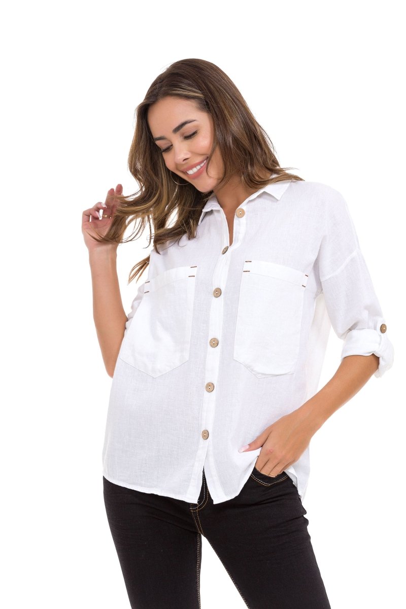 WH132 Chemise pour femmes avec couture de contraste