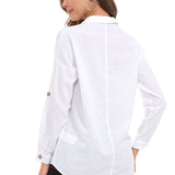 Wh132 Shirt da donna con cuciture a contrasto