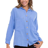Wh132 Shirt da donna con cuciture a contrasto