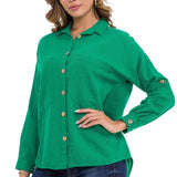 Wh132 Shirt da donna con cuciture a contrasto