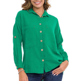 Wh132 Shirt da donna con cuciture a contrasto