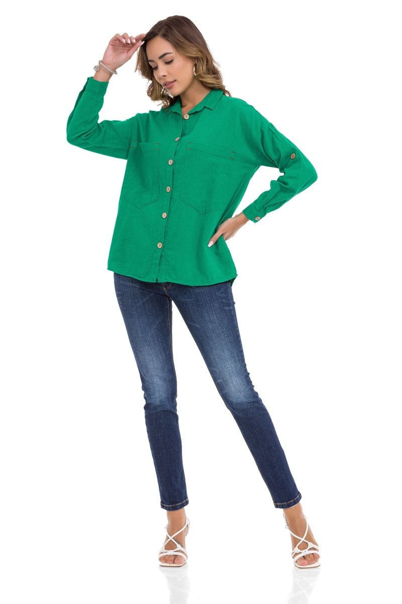 WH132 Chemise pour femmes avec couture de contraste