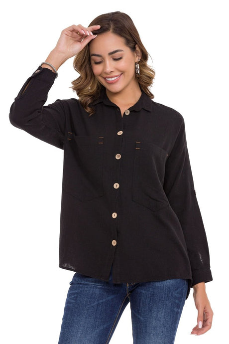 WH132 women's shirt with contrast stitching