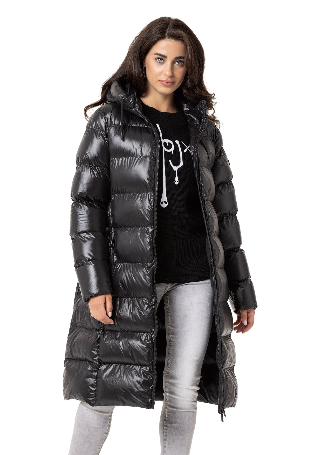 WM137 Damen Winter Steppmantel im Eleganten Design