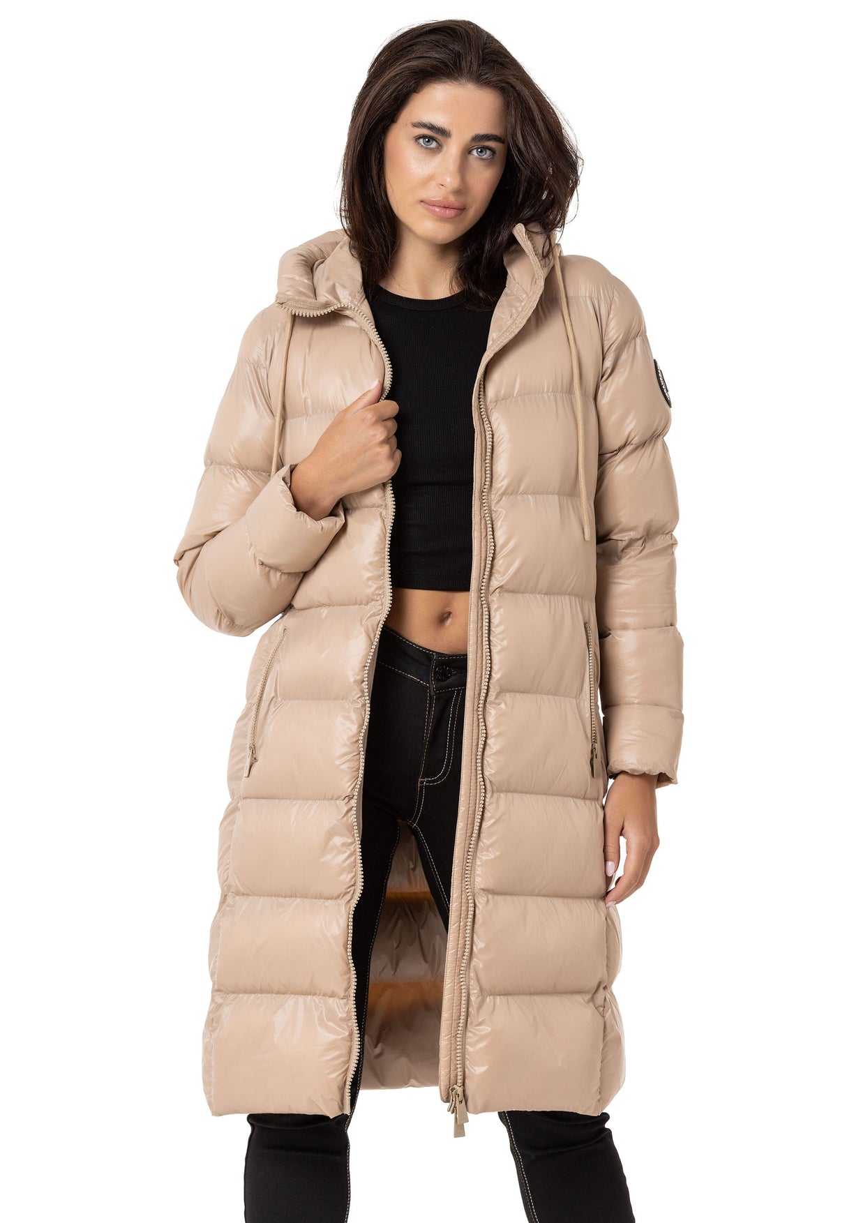 WM137 Damen Winter Steppmantel im Eleganten Design