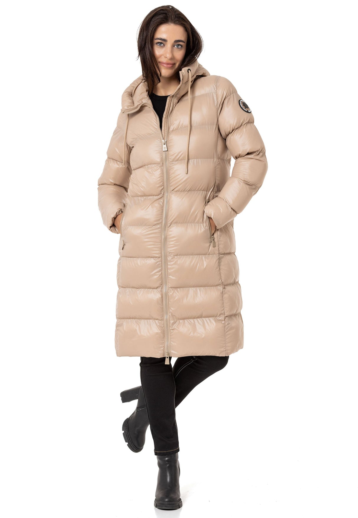 WM137 Damen Winter Steppmantel im Eleganten Design