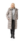 WM143 Women quilted coat in black with hood