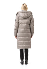 WM143 Women quilted coat in black with hood