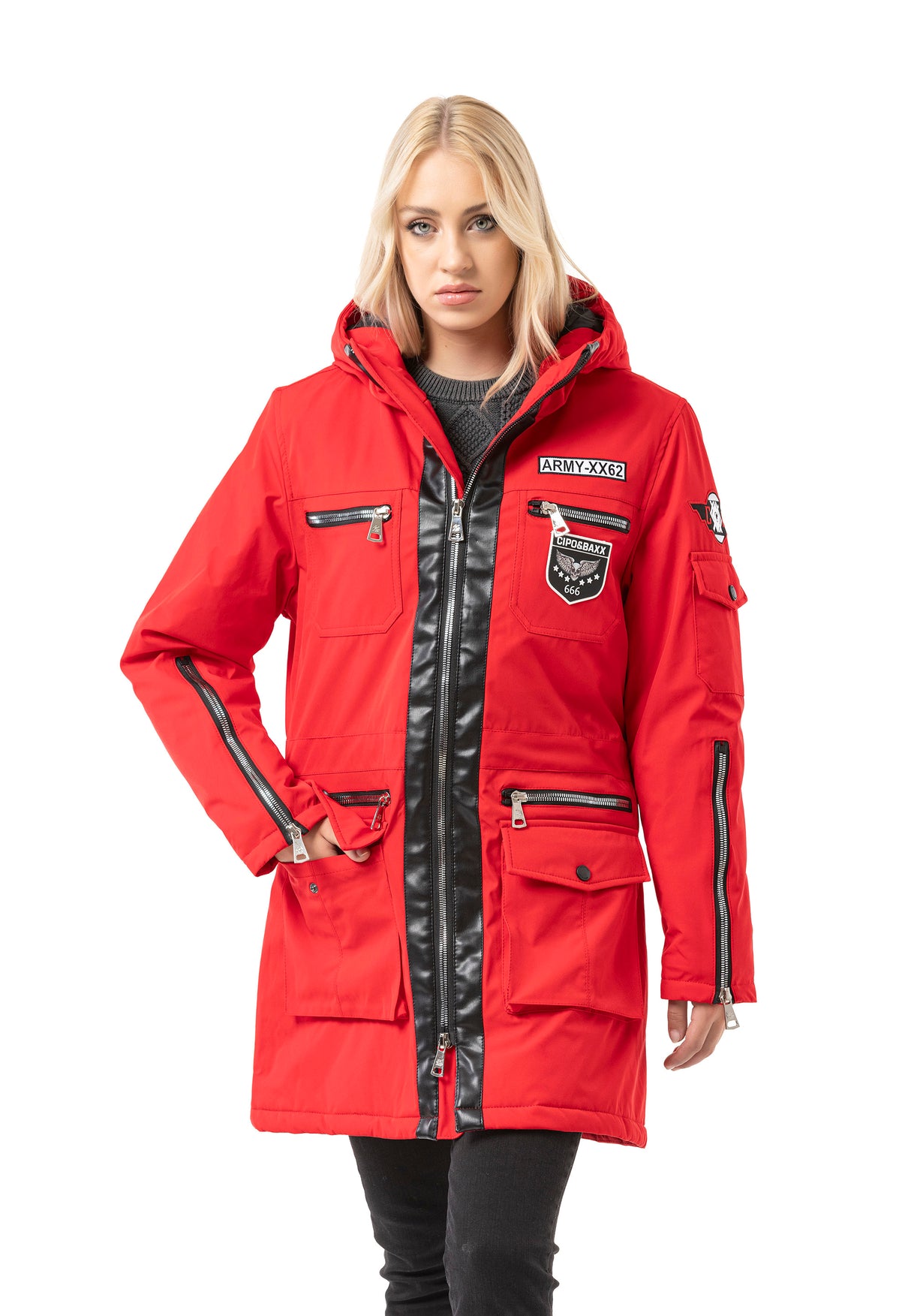 WM144 Women's winter jacket with zipper details