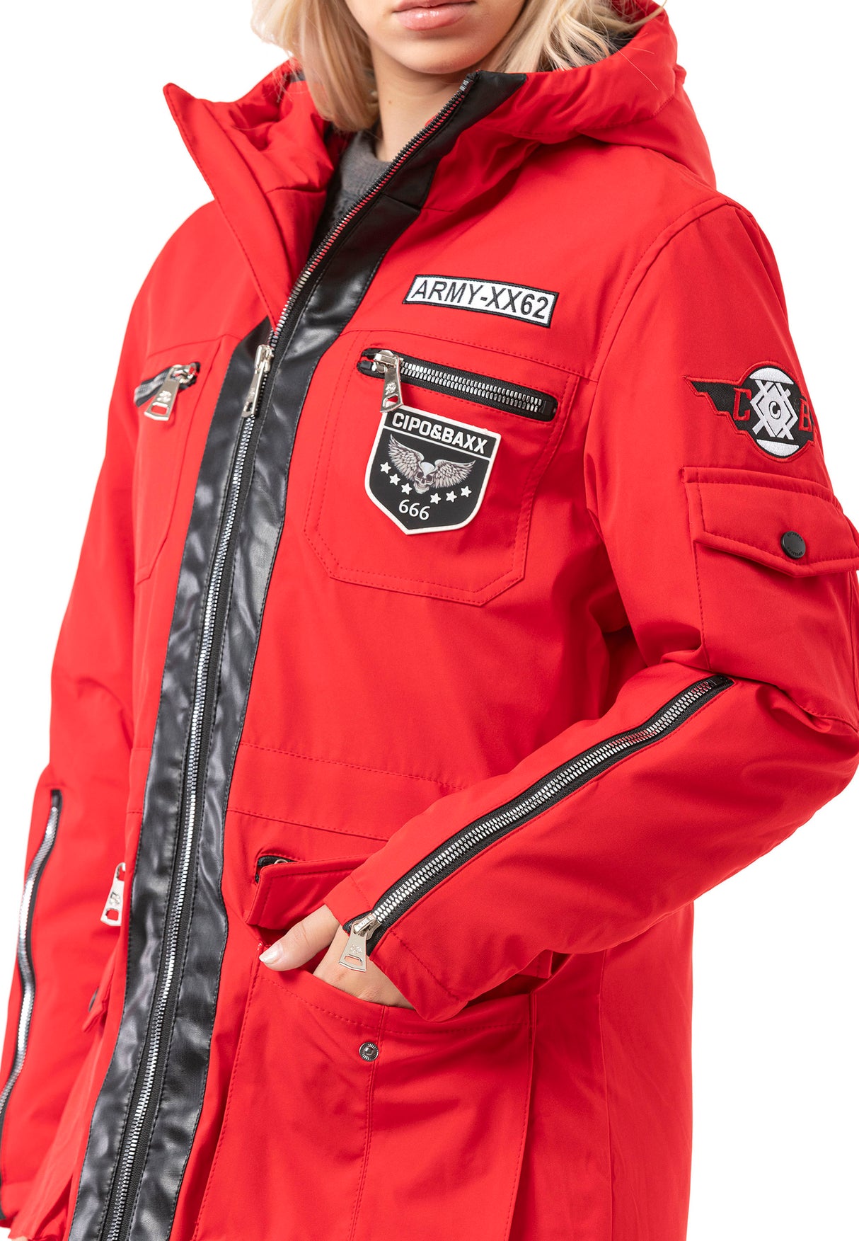 WM144 Women's winter jacket with zipper details