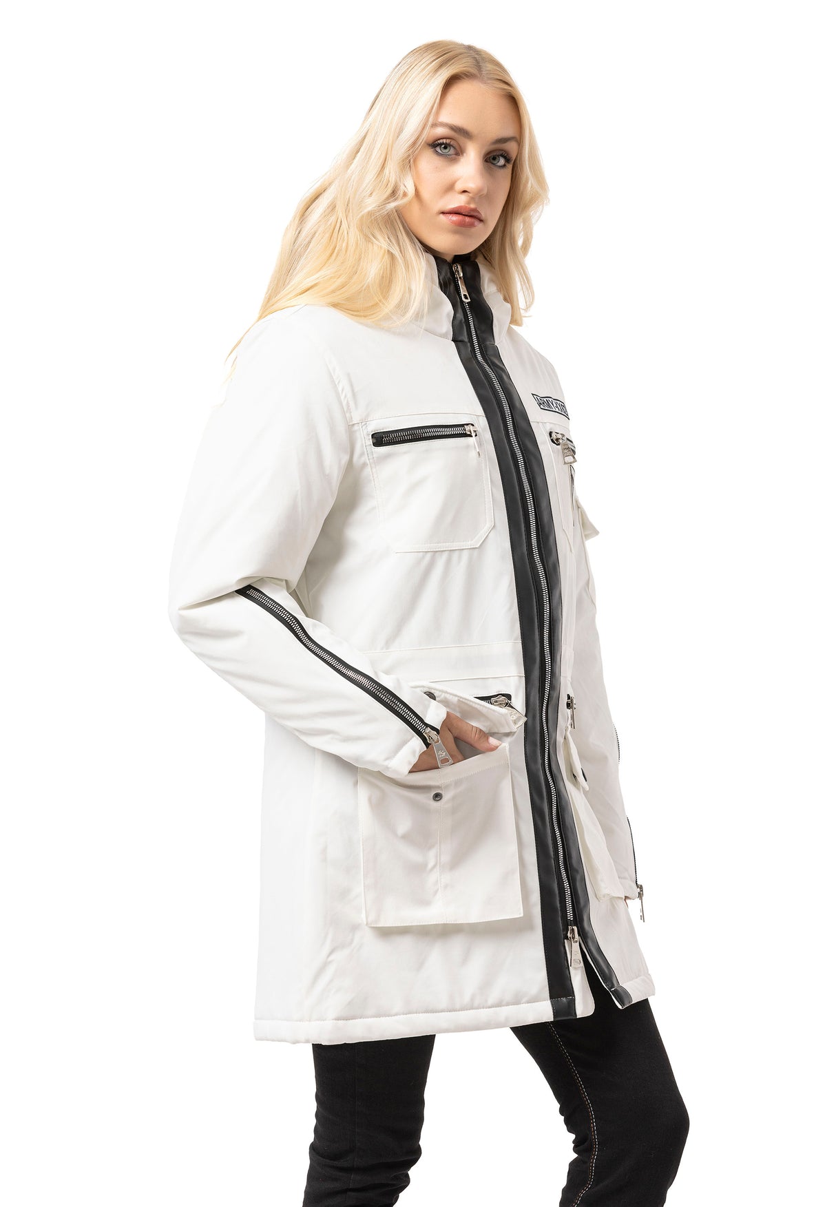 WM144 Women's winter jacket with zipper details