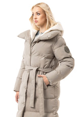 WM145 Women Winter Coat with Belt and Hood