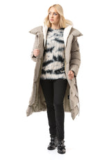 WM145 Women Winter Coat with Belt and Hood