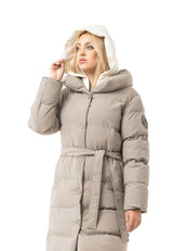 WM145 Women Winter Coat with Belt and Hood