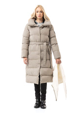 WM145 Women Winter Coat with Belt and Hood