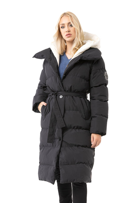 WM145 Women Winter Coat with Belt and Hood