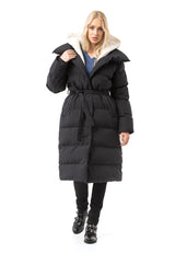 WM145 Women Winter Coat with Belt and Hood