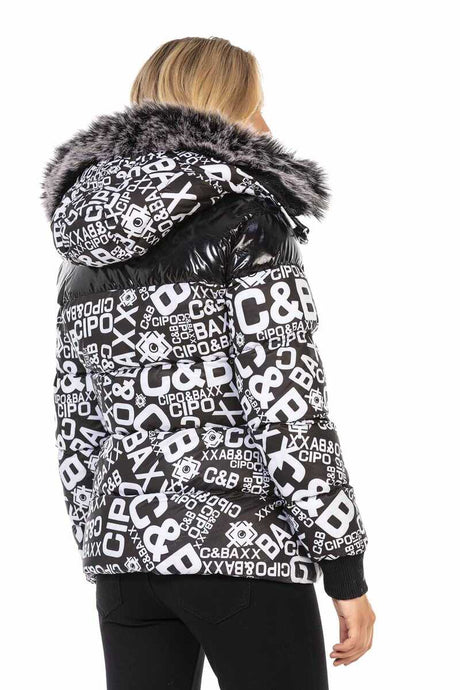WM129 Damen Winterjacke mit modischem Allover-Print