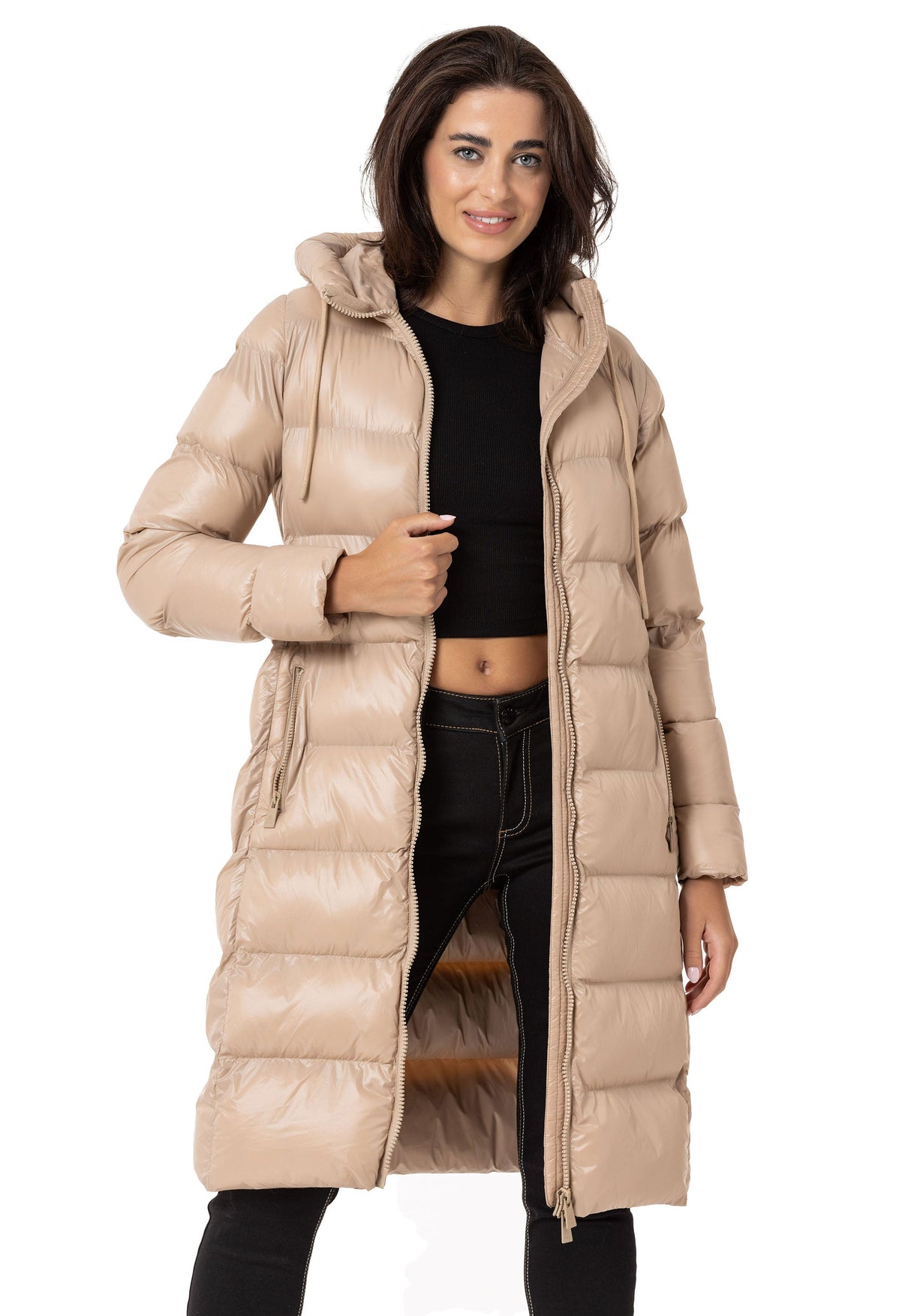 WM137 Damska zimowa kurtka pikowana w eleganckim designie