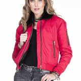 WJ141 Bomber pour femmes avec col en fourrure amovible