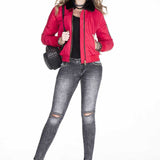 WJ141 Bomber pour femmes avec col en fourrure amovible