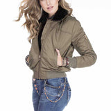 WJ141 Bomber pour femmes avec col en fourrure amovible