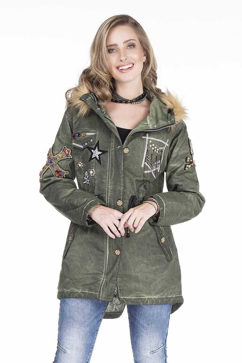 Parka Damen Army Jacke Parka Camouflage Strickjacke Damen Damen