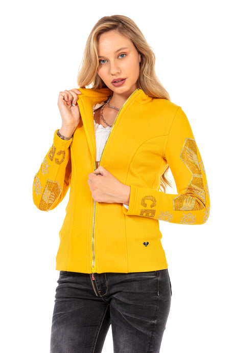 WJ197 Femmes de veste extérieure avec garnitures en pierre étincelante