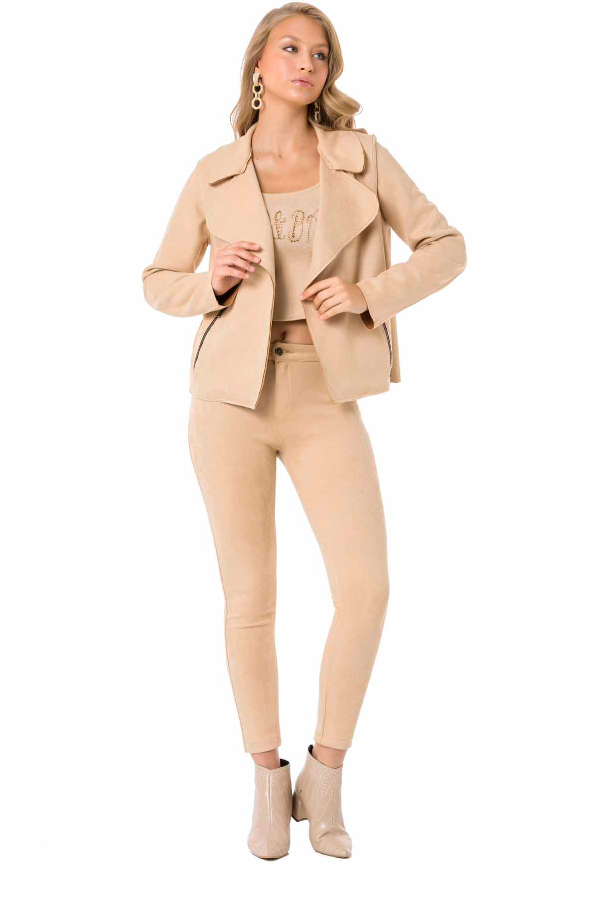 WJ202 Damen Wildleder-Jacke mit elegant Look