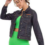 Veste en jean WJ207 avec des éléments frappants élégants