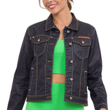 Veste en jean WJ207 avec des éléments frappants élégants