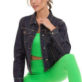 Veste en jean WJ207 avec des éléments frappants élégants