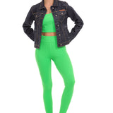 Veste en jean WJ207 avec des éléments frappants élégants
