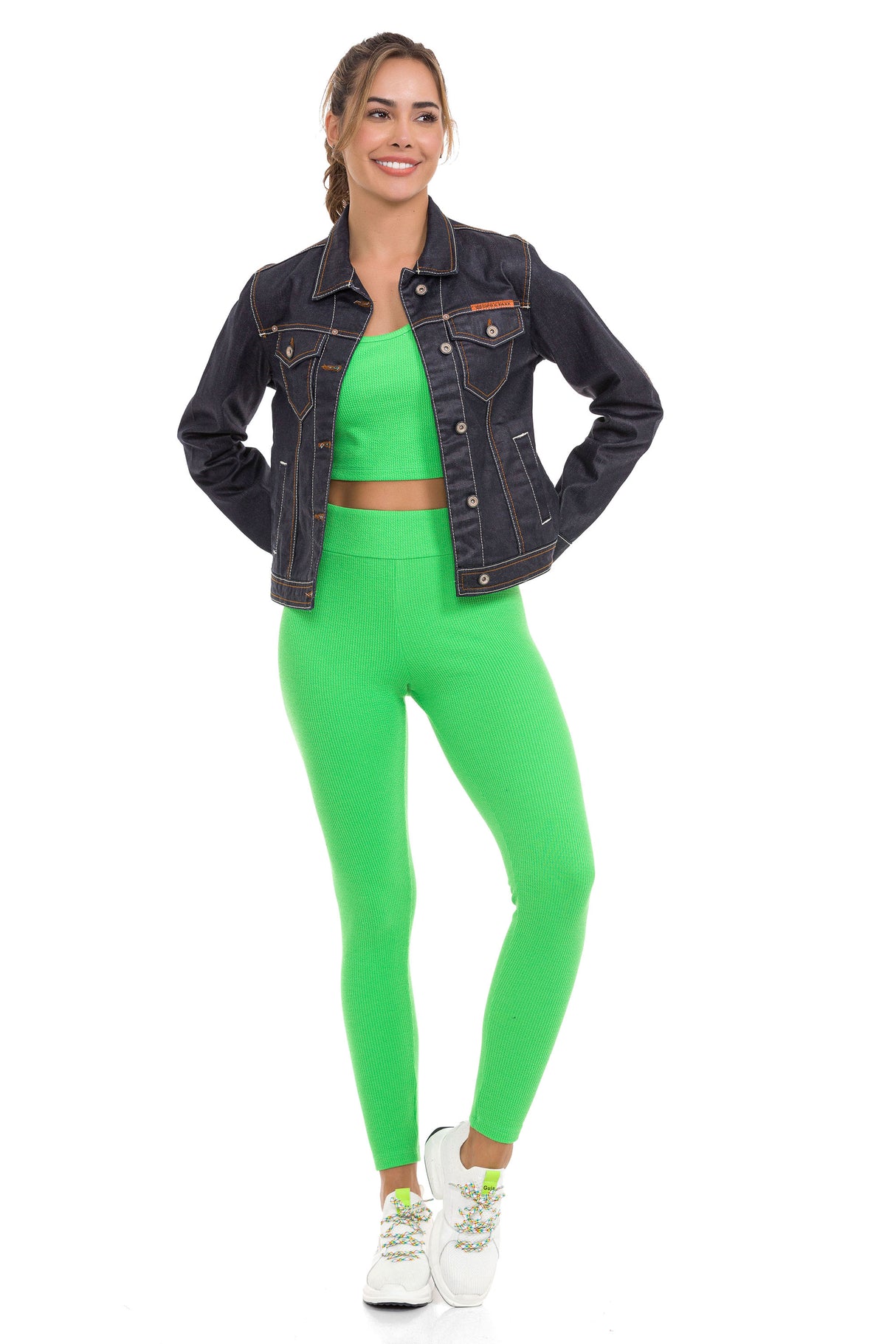 WJ207 Dames denimjack met stijlvolle opvallende elementen