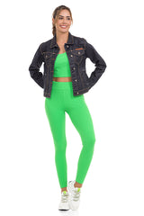 WJ207 Dames denimjack met stijlvolle opvallende elementen
