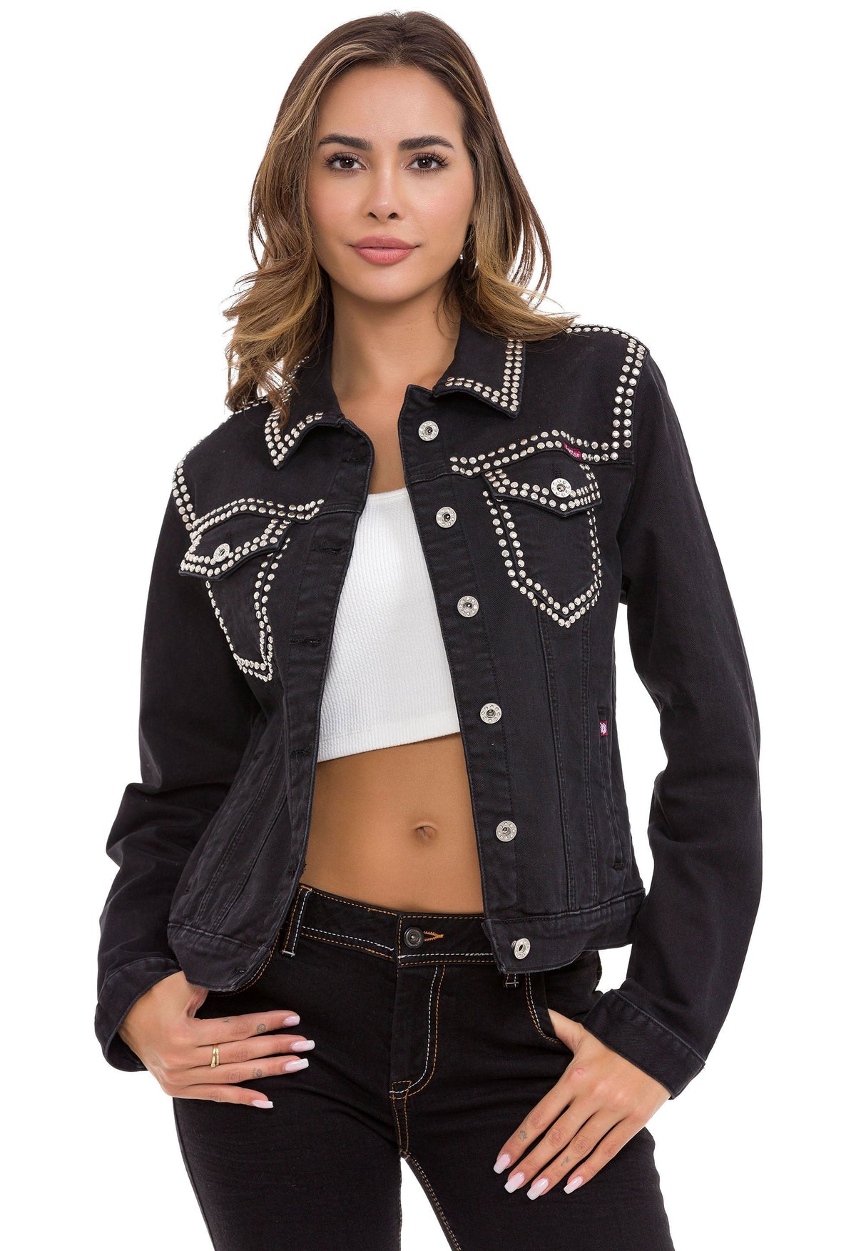 WJ213 Chaqueta vaquera para mujeres estilo casual