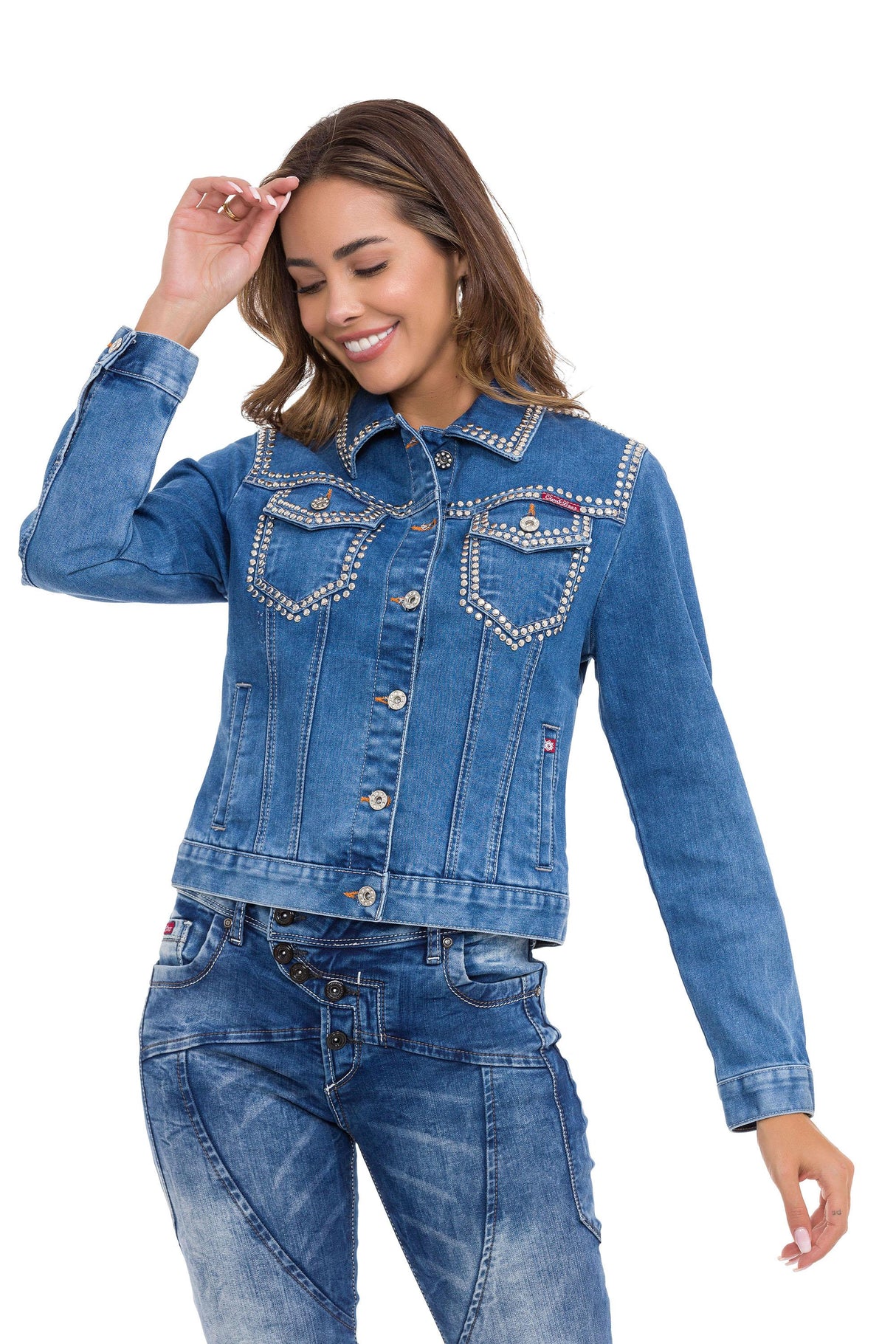 WJ213 Chaqueta vaquera para mujeres estilo casual
