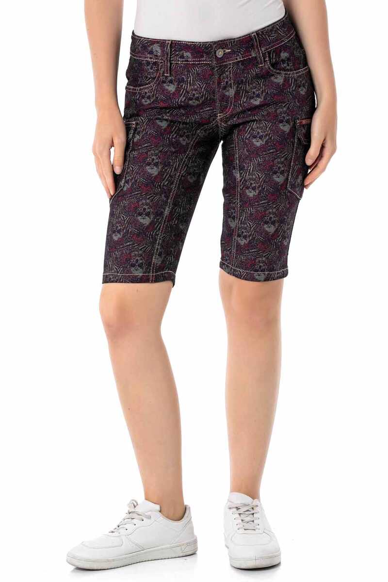 WK180 Damen Capri Shorts mit trendigem Allover-Muster
