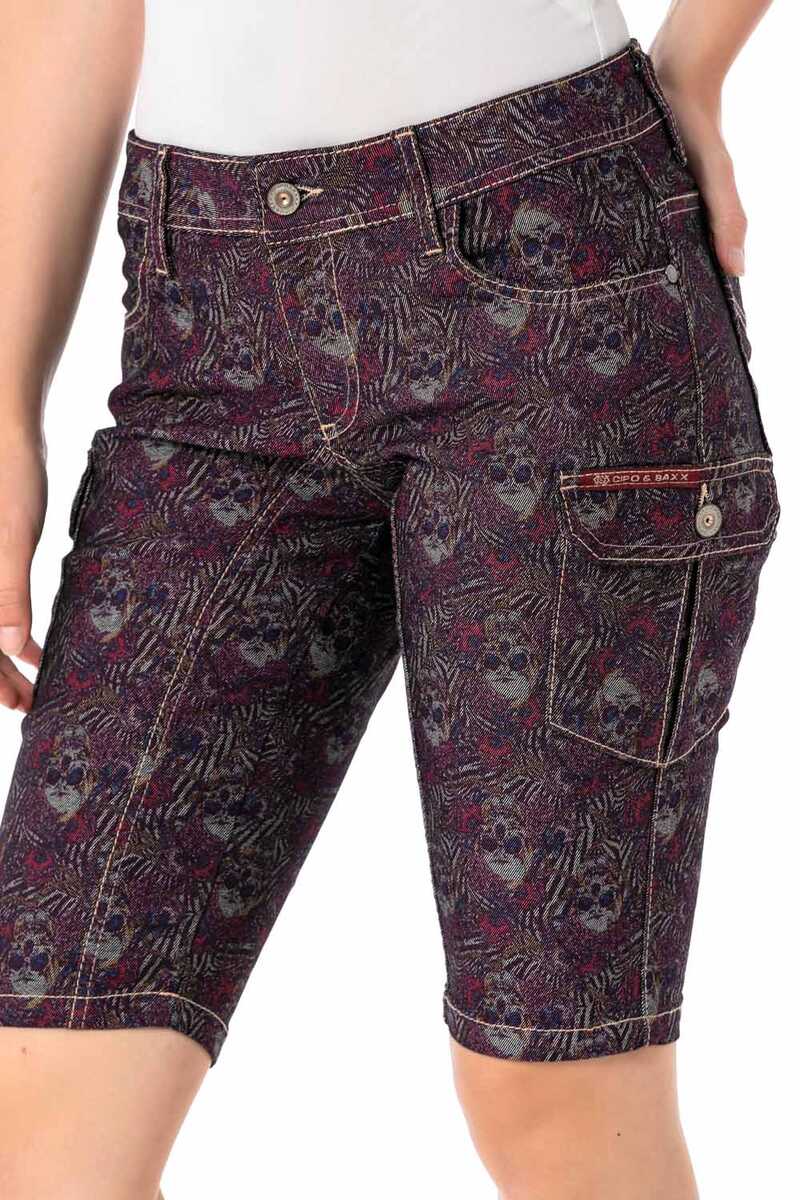 WK180 Damen Capri Shorts mit trendigem Allover-Muster