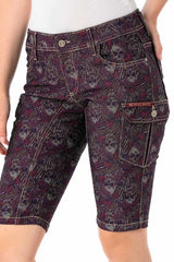 WK180 Damen Capri Shorts mit trendigem Allover-Muster